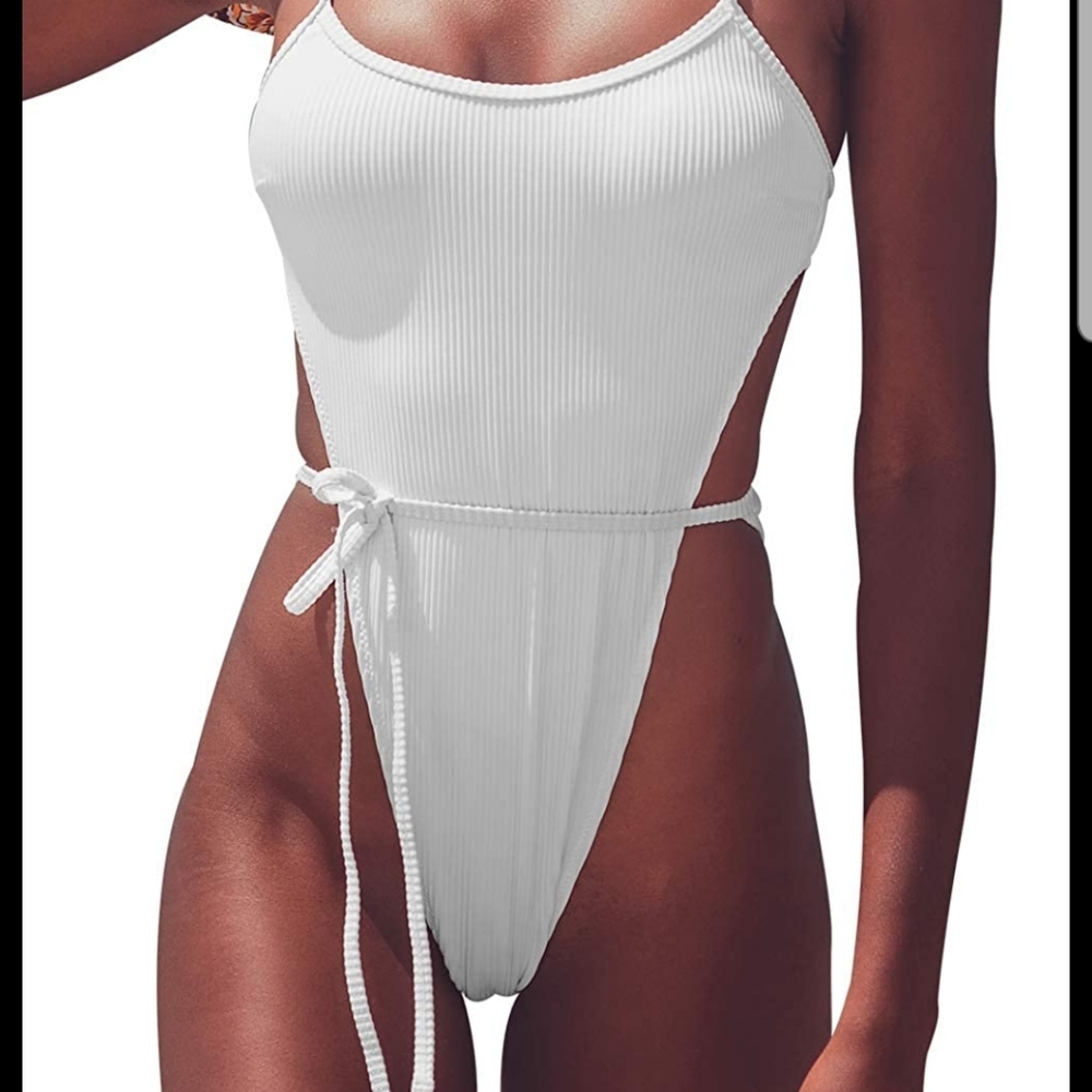 White high cut one piece